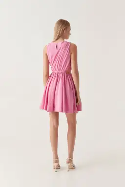 Aje Abbey Twisted Mini Dress Pink Size 14
