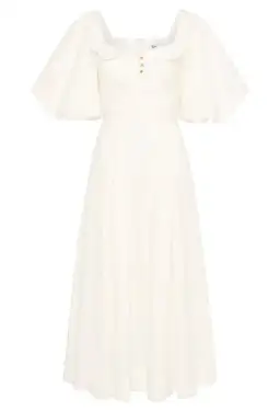 Aje Jessica Frill Midi Dress Ivory Size 10 for rent on The Volte - image 5