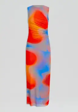 Scanlan Theodore Italian Watercolour Print Dress Blue/Red Size 6 for rent on The Volte - image 4