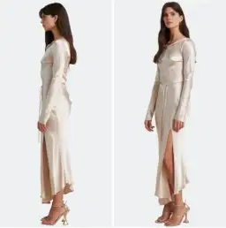 Bec & Bridge Moon Dance Long Sleeve Cowl Dress Sand Size 12  for rent on The Volte - image 6