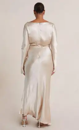 Bec & Bridge Moon Dance Long Sleeve Cowl Dress Sand Size 12  for rent on The Volte - image 3