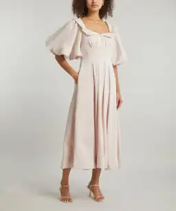 Aje Jessica Frill Midi Dress soft pink size 6 for rent on The Volte - image 4