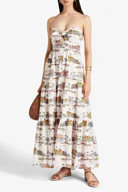Zimmermann Mae Strapless Maxi Dress Print Size 0P/ AU 6
