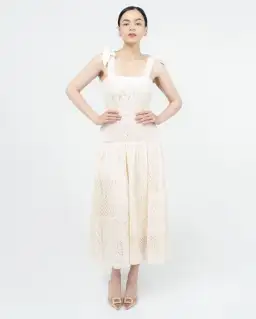 Zimmermann Anneke Patchwork Dress Cream/White Size 0 / AU 8 for rent on The Volte - image 2
