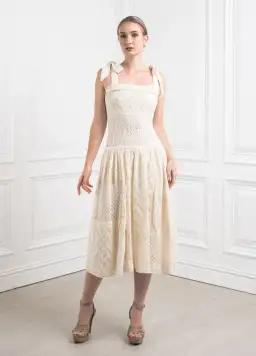 Zimmermann Anneke Patchwork Dress Cream/White Size 0 / AU 8 for rent on The Volte - image 1