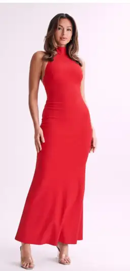 Meshki Genesis High Neck Maxi Dress in Red Size 4 for rent on The Volte - image 4
