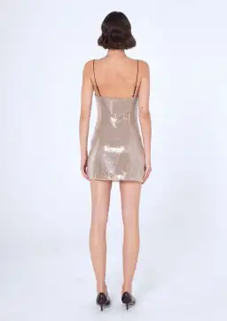 Benni Lucca Sequin Mini Dress Nude Size 6 for rent on The Volte - image 2