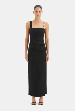Sir The Label Antonia Beaded Midi Dress Black Size 1 / AU 8 for rent on The Volte - image 1