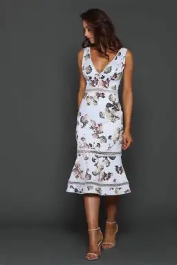 Elle Zeitoune Patrice Midi Dress Floral Size 8 for rent on The Volte - image 1