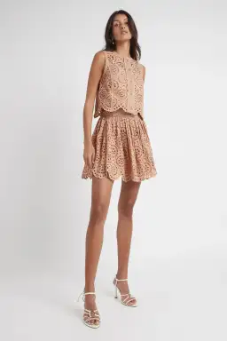 Aje Salita Broderie Skirt in Bleachcoast Beige Size 8 for rent on The Volte - image 1