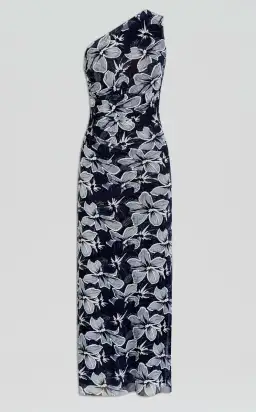 Scanlan Theodore Italian Floral Mesh Dress Navy Size 8 for rent on The Volte - image 6