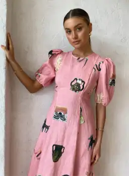 Alemais Cleo Midi Dress Pink Size 14 for rent on The Volte - image 2