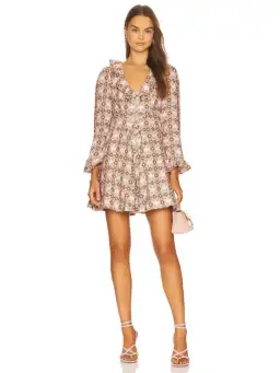Zimmermann Daisy Mini Dress Pink Daisy Print Size 0 / AU 8