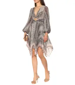 Zimmermann Corsage Pleat Mini Dress Python Size 0 / AU 8 