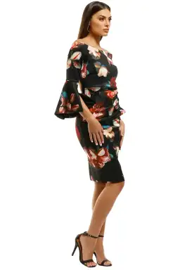Montique Petra Printed Scuba Dress in Black Floral Size 16 for rent on The Volte - image 2