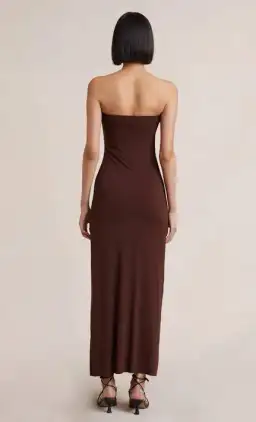 Bec & Bridge Myla Strapless Midi Dress in Chocolate Brown Size 8 for rent on The Volte - image 3