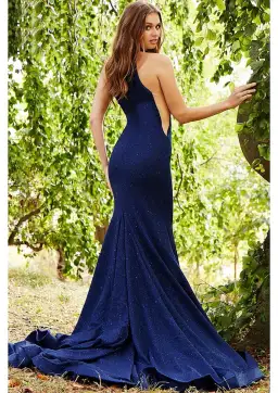 Jovani 55185 High Neck Formal Dress in Navy Size S / AU 8 for rent on The Volte - image 2