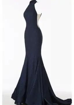 Jovani 55185 High Neck Formal Dress in Navy Size S / AU 8 for rent on The Volte - image 3
