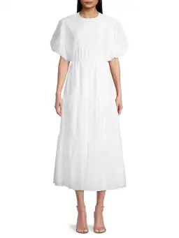 Sir the Label Franc Open Back Midi Dress Chalk White Size 2 / 10 AU