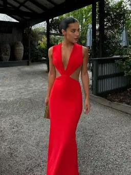 Effie Kats Valencia Gown Cherry Red Size S / AU 8 for rent on The Volte - image 2