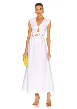 Sir The Label Anja Tie Midi Dress Chalk White Size 1 / 8 AU