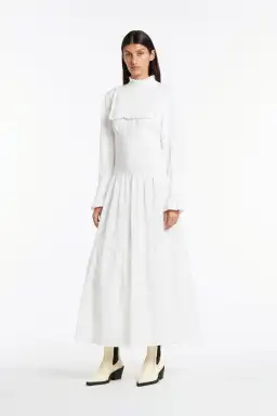 Sir The Label Diana Smocked Gown Ivory Size 3/ AU 12 for rent on The Volte - image 2