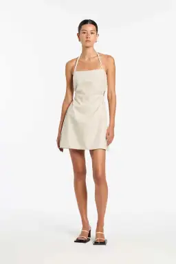 Sir The Label D'Orsay Corded Strapless Mini Dress Ecru Size 8
