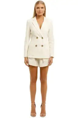 Ministry of Style Cassia Blazer and Shorts Set in Ivory Size 16