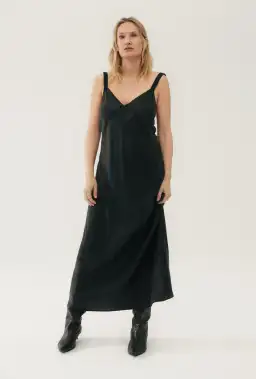 Silk Laundry Deco Ruched Dress Black Size M / AU 10 for rent on The Volte - image 2