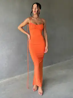 MELANI THE LABEL ZAHARA DRESS ORANGE SIZE AU 8 for rent on The Volte - image 4
