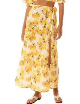 Peony Vacation Crop Top and Wrap Skirt Set Citrus Size AU 6 for rent on The Volte - image 4