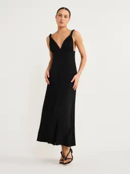 Hansen and Gretel Campari Jersey Midi Dress Black Size XS / AU 6 for rent on The Volte - image 1