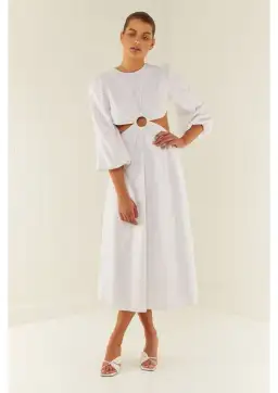 Palm Noosa Domino Dress in White Size 14 for rent on The Volte - image 1