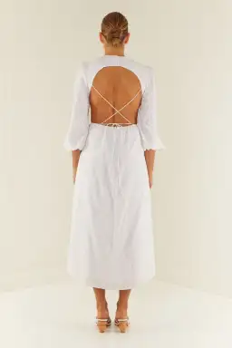 Palm Noosa Domino Dress in White Size 14 for rent on The Volte - image 3