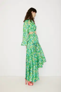 Alemais Cassandra Cut Out Midi Turquoise Dress Green Size 8  for rent on The Volte - image 2