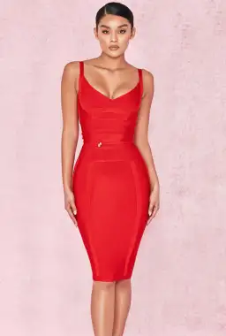 House of CB Belice Bandage Dress Red Size 6  for rent on The Volte - image 1