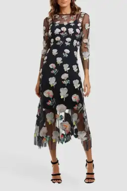 Moss and Spy Monet Dress in Ink Multi Florals Size 16 for rent on The Volte - image 3