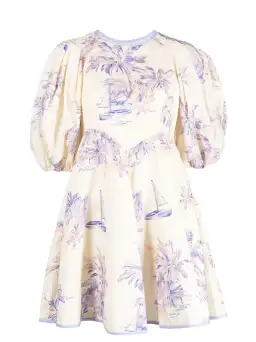 Zimmermann Puff-Sleeve Linen Mini Dress Size 8 for rent on The Volte - image 1