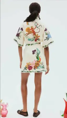 Alemais Meagan Mini Shirt Dress Print Size 8 for rent on The Volte - image 3