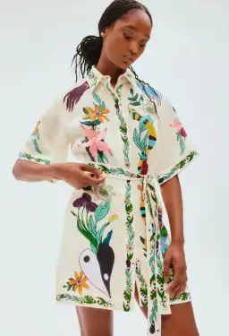 Alemais Meagan Mini Shirt Dress Print Size 8 for rent on The Volte - image 2