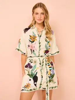 Alemais Meagan Mini Dress Cream Multi Size 8 for rent on The Volte - image 0