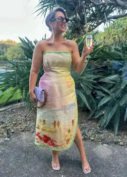 Zimmermann Coaster Structured Midi Dress in Poster Print Size 3/AU 14 for rent on The Volte - image 1