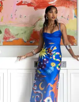 Alemais Guardian Midi Dress in Azure Size 8 for rent on The Volte - image 4