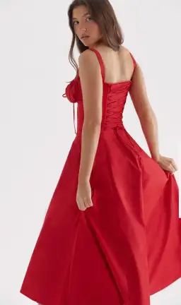 House of CB Carmen Bustier Sundress Red Rose Size S / AU 8 for rent on The Volte - image 4