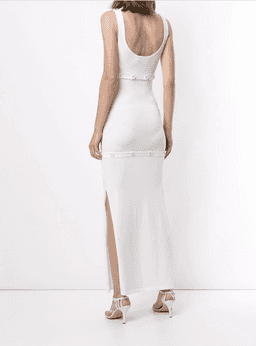 Christopher Esber Deconstruct Rib Knit Tank Dress White Size 8 for rent on The Volte - image 2