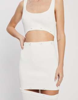 Christopher Esber Deconstruct Rib Knit Tank Dress White Size 8 for rent on The Volte - image 7