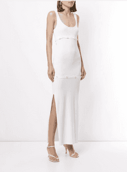 Christopher Esber Deconstruct Rib Knit Tank Dress White Size 8 for rent on The Volte - image 1