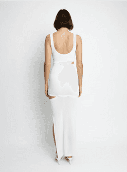 Christopher Esber Deconstruct Rib Knit Tank Dress White Size 8 for rent on The Volte - image 4