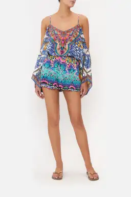 Camilla Drop Shoulder Playsuit Lucky Charms Size S/ Au 10
