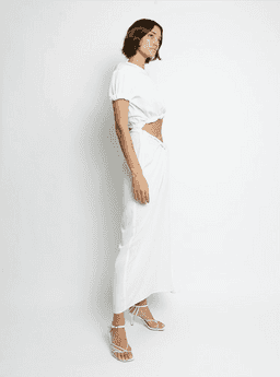 Christopher Esber Rolled T-Shirt Dress White Size 8 for rent on The Volte - image 4